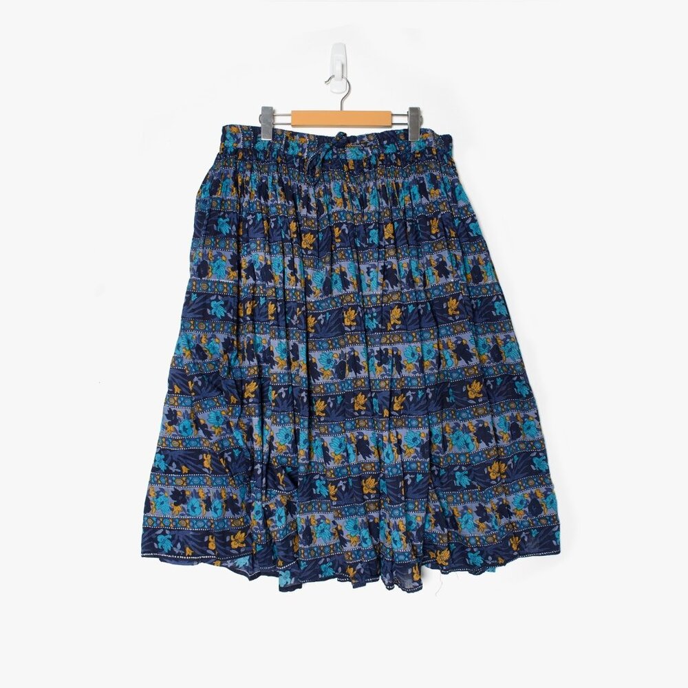 Vintage Sensa Women's Size XL Floral Maxi Boho Skirt Made in Japan